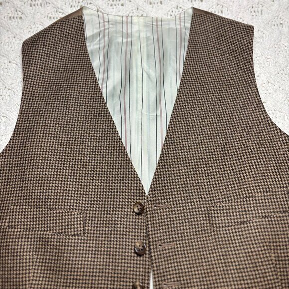 Polo Ralph Lauren Premium Wool Cashmere Vest Brown Plaid Made in‎ Italy NWOT - Picture 2 of 13